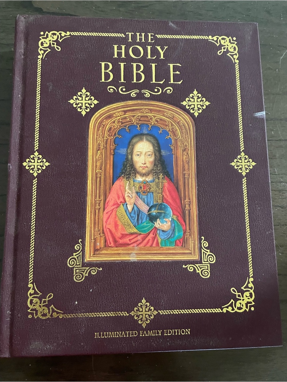 Illuminated Family Edition Holy Bible - Burgundy Hardcover